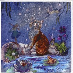 7052 Cat & Fairies on Flowery Waters