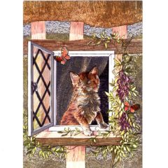 P1398 Kitten at Window – Cats