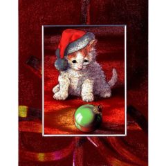 3721 Kitten and Green Bauble