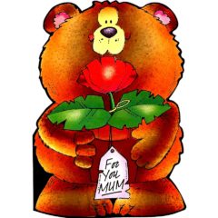 4002 Teddy with Red Rose