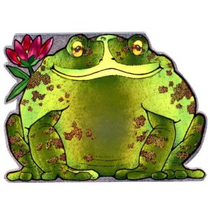 4048 large Frog with Flower