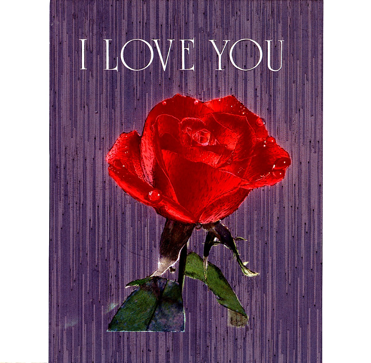 Red Heart with rose detail and I Love You engraved on fromnt