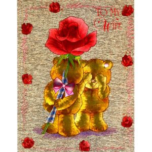 6394 Teddy with Red Rose